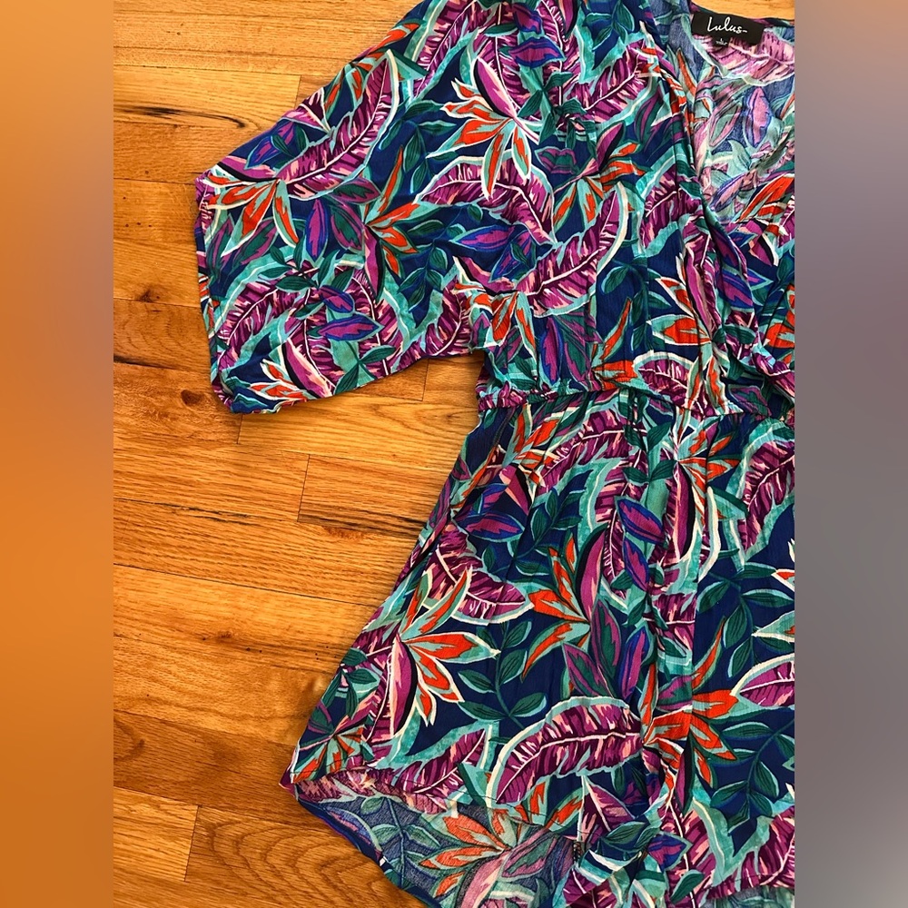 NWOT*Lulus Hypnotized Purple Print Romper L - Picture 10 of 12